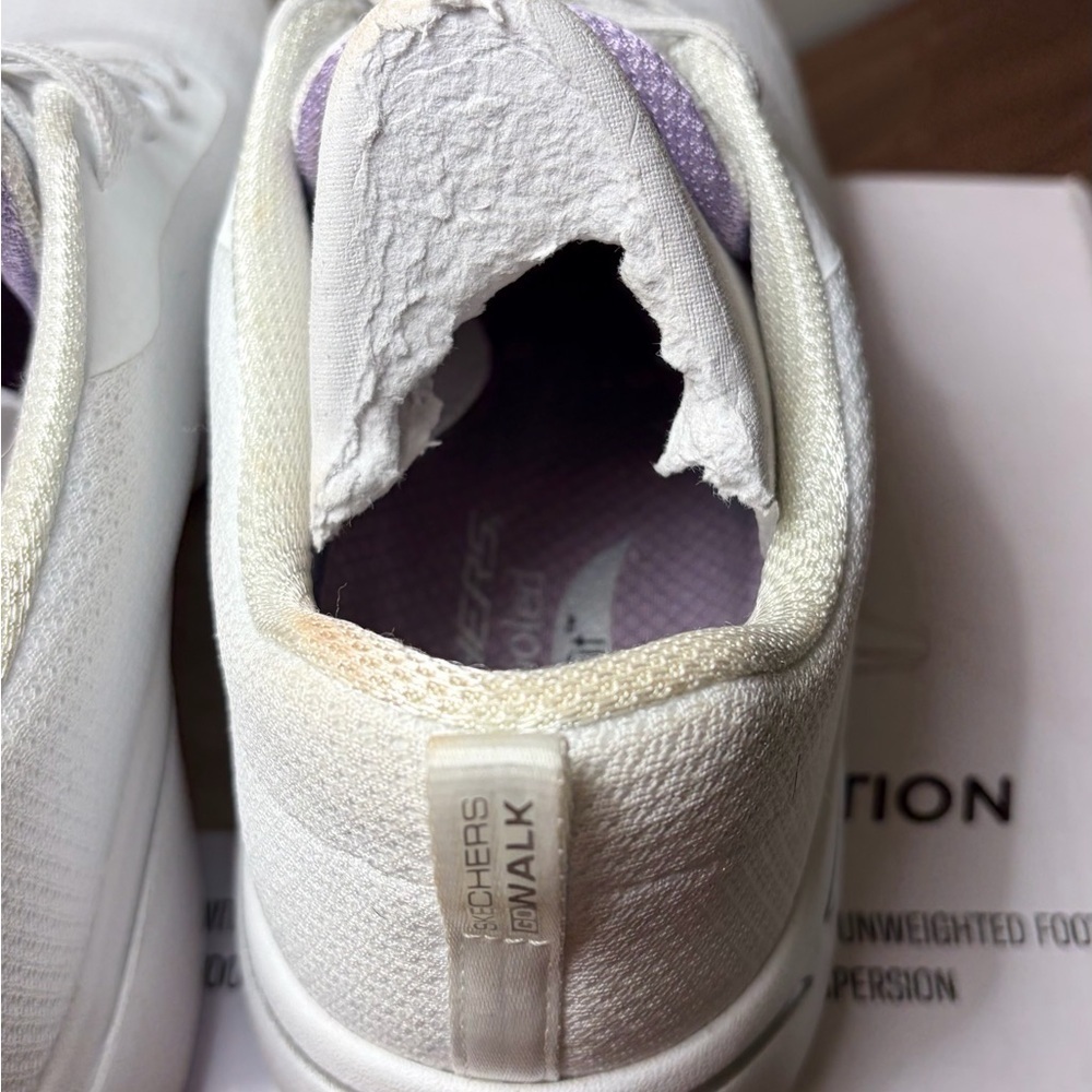 Skechers GOwalk Arch Fit Elinda White Lavender Women’s Size 10 Walking Sneakers - Picture 8 of 13